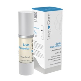 LOVY CARE Crema Facial con Ácido Hialurónico, 30 ml, pH 5.5, Hidratación Profunda, Reparación Celular y Efecto Antiarrugas