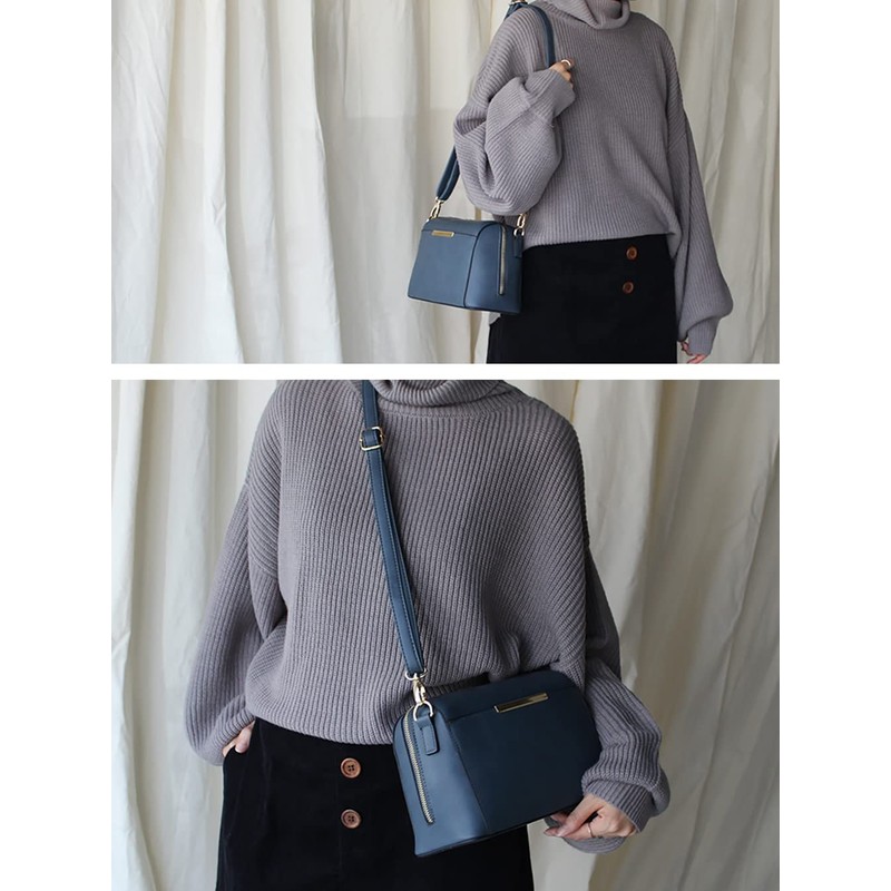 Gratante abb-g0006 Women's Round Zipper Mini Shoulder Bag, moss blue
