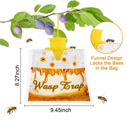 6 Pack Disposable Wasp Traps Outdoor Hanging Yellow Jacket Trap Carpenter Bee Traps for Outside Hornet Trap Carpenter Bee Killer Wasp Catcher for Bug Flying Insect Outdoor