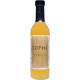 RICE BRAN OIL | All Natural, Made from 100% Non-GMO Rice | Rich in Vitamin E and Gamma-Oryzanol | Unfiltered, Non Winterized, No Trans Fat | 12.7 Oz Glass bottle By Tophé
