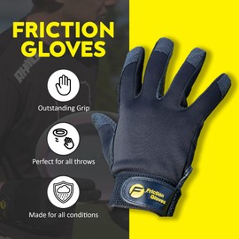 Friction Gloves - Disc Golf Gloves - Rubberized Palm and Fingers for Amazing Grip on All Your Throws - Perfect for Driving & Putting - Play Your Best in Any Weather - (Adult XXL)