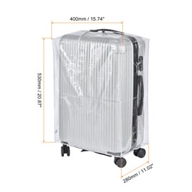 PATIKIL Universal Luggage Protector with Fastener 22 Inch, Portable Clear PVC Antistatic Waterproof Dust Cover for Suitcase, Transparent