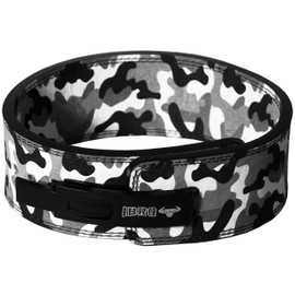 IBRO Powerlifting Lever Gym Belt – Power 10MM Extreme Heavy Duty Genuine Leather Belts - Squats Deadlifts Bodybuilding Weight Lifting IPF Power Lifting Strongman for Men 10mm Grey Camo S