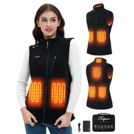 Telguua Fleece Heated Vest for Women With Battery Pack Included, Lightweight Warm Electric Vest