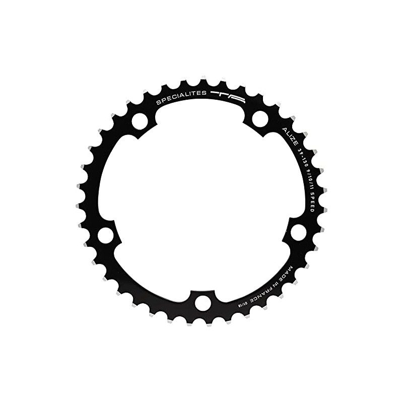 Spécialités TA Alize 130pcd 9/10 Speed Chainring, Black, Inner 39t