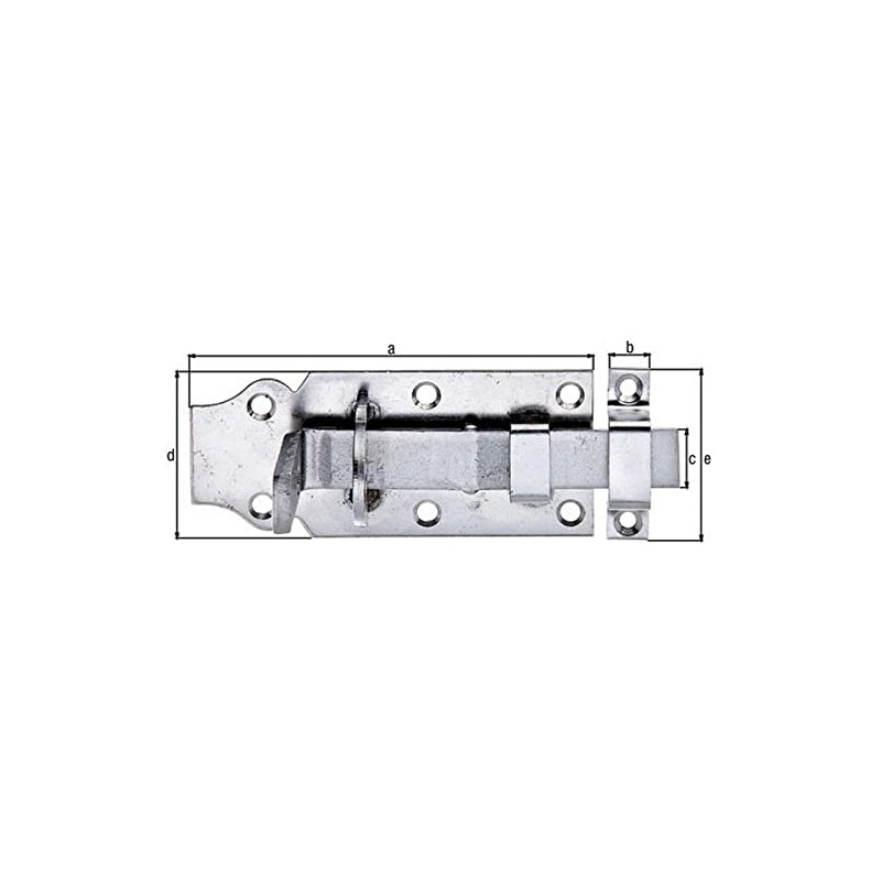 Alberts 116934 Schlossriegel | gerade, mit flachem Griff und befestigter