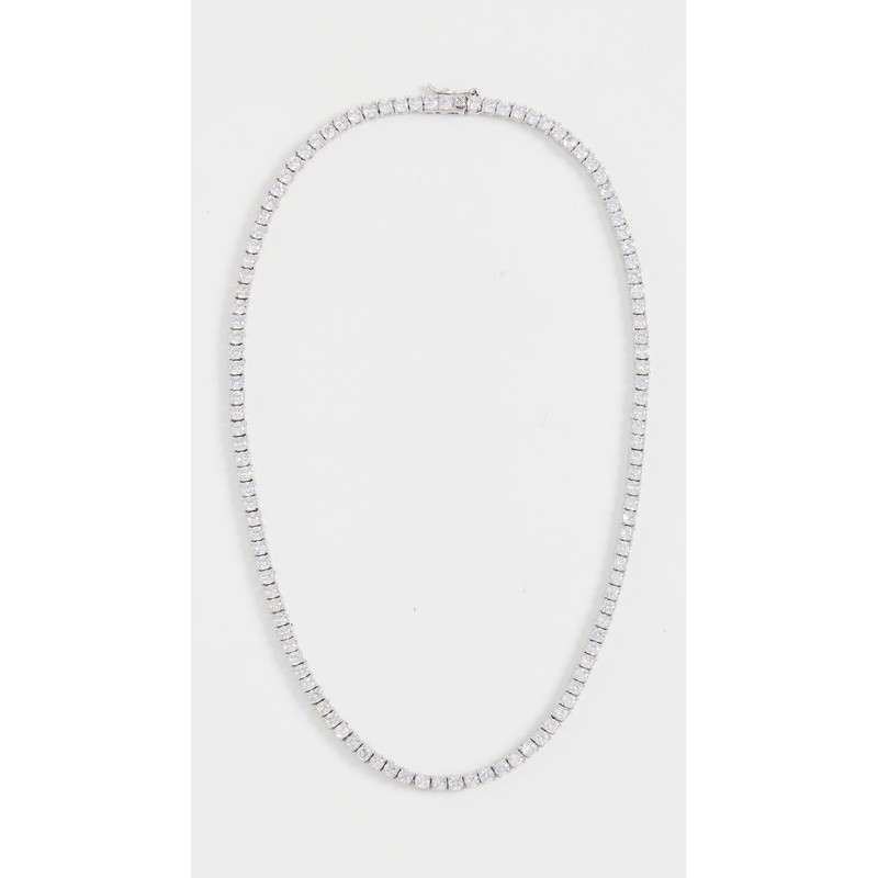 SHASHI Women's Medium Tennis Necklace, Silver, One Size