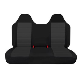 FIOQE Truck Seat Cover Front Solid Bench Seat Covers with Molded Headrests Compatible with Ford F-150 1999 2000 2001 2002 2003 2004 Thickened Oxford Cloth-Black