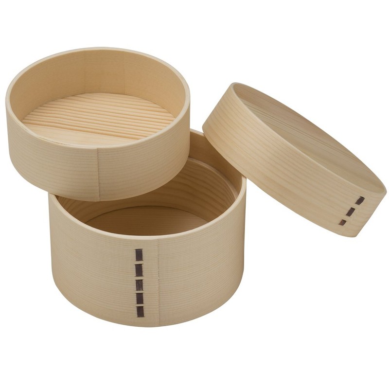 Nagao FH13W Bentwappa Hitsu-style 2-Tier Lunch Box, Natural