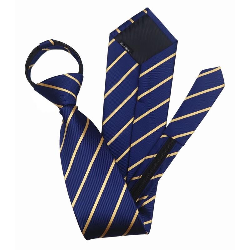 Corbata con cierre para hombre, diseño de cuadros sólidos, a