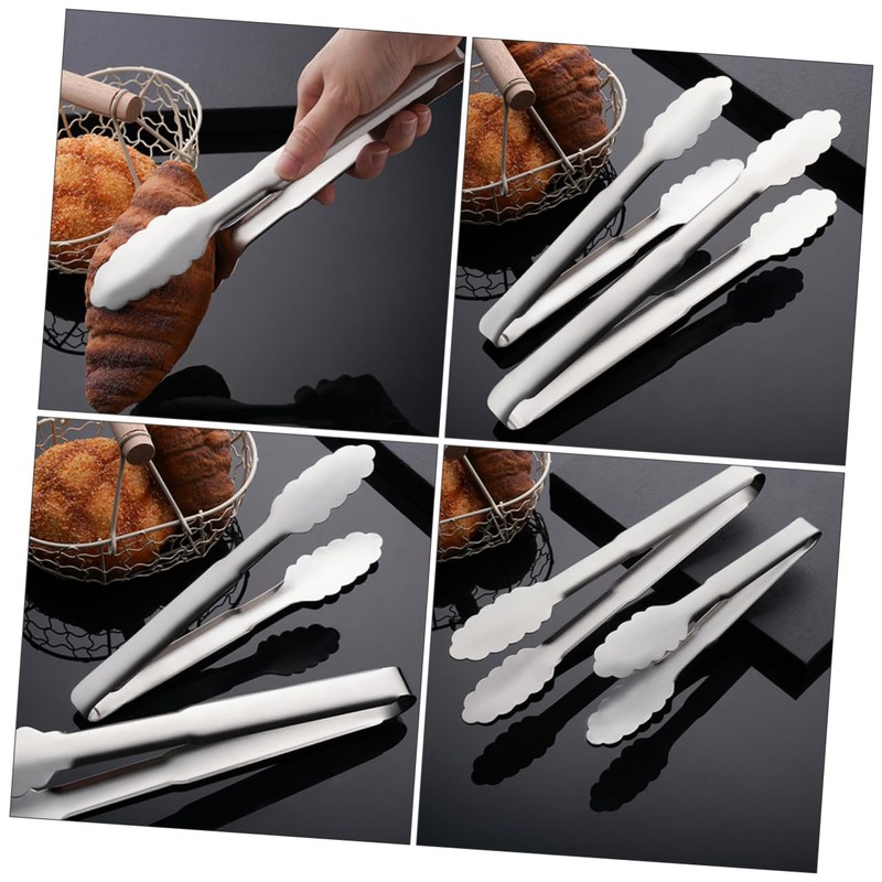 Ipetboom 2pcs Stainless Steel Food Clamp Practical Non Slip Kitchen