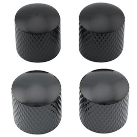 Musiclily Metric Metal Dome Knobs Volume Tone Control Knobs for Tele Style Electric Guitar or Precision Bass,Black (4 Pcs)