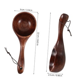 OHPHCALL Wooden Bath Scoop Water Pouring Spoon for Shower Sauna Handled Ladle for Bathroom Use Natural Material Multi-purpose Scoop