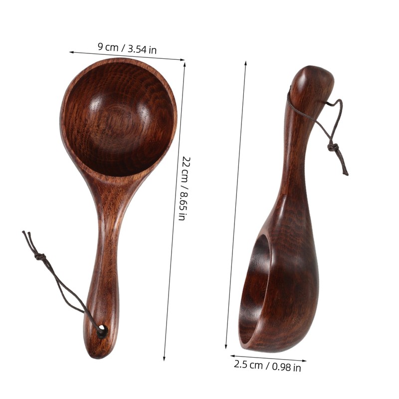 OHPHCALL Wooden Bath Scoop Water Pouring Spoon for Shower Sauna