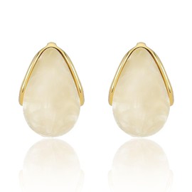 UAIAGM Vintage Earrings for Women Gold Clear Teardrop Chunky Earring Acrylic Hoops Fashion Jewelry Stylish Statement Earings Present Elegant for Party Evening Dance