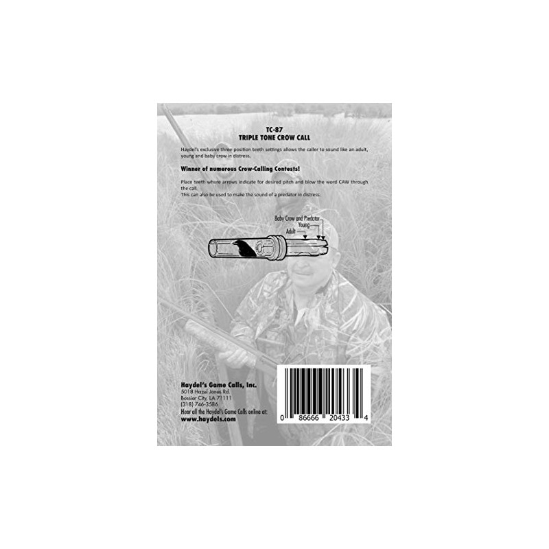 Haydel's Game Calls Inc. TC-87 Triple Tone Crow Call for