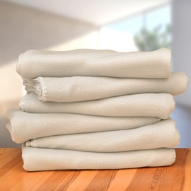 Fleece Throw Blanket Bulk Fleece Blankets Solid Lightweight Warm Soft Cozy Pet-Friendly for Home Bed Sofa Couch Dorm Office Wedding Gifts Travel Airplane for Seasons (Beige, Pack of 6-50x60 Inches)