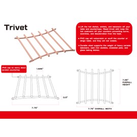 FitWell Heat-Resistant Steel Dining Protector Modern Metal Trivet for Kitchen Table, Holds Hot Pots & Cast Iron Cookware, Trivet for Serving and Organization of Hot Dishes in Kitchen (Copper)