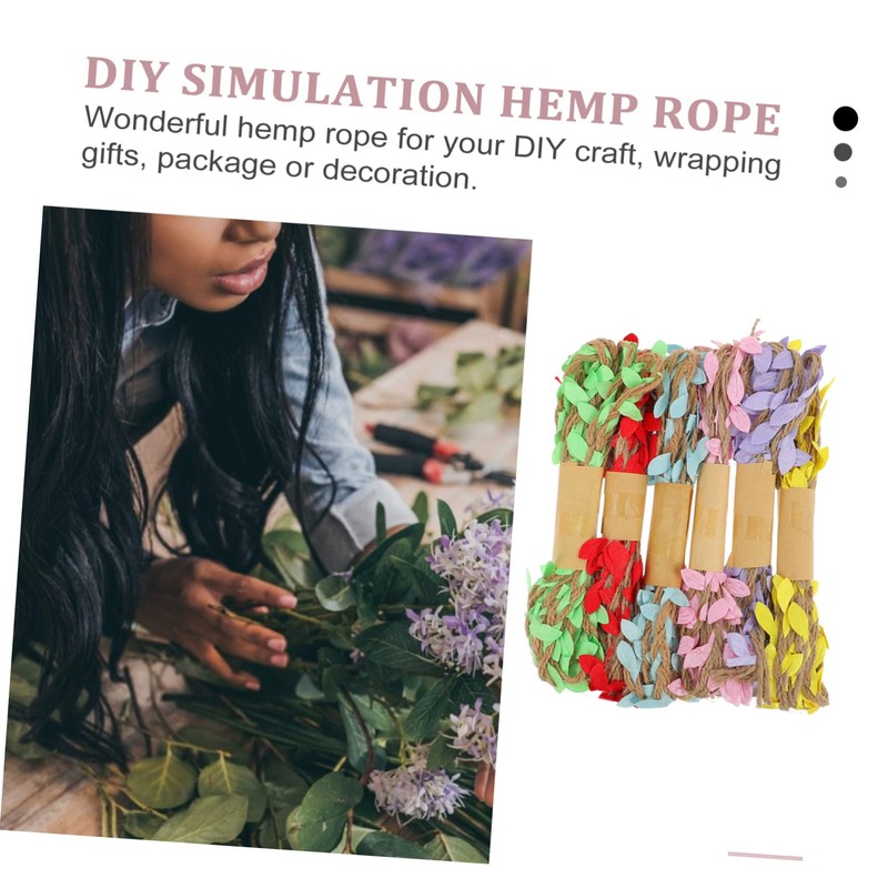 LALAFINA Leaf Rope DIY Decoration Set 6pcs Artificial Rope for