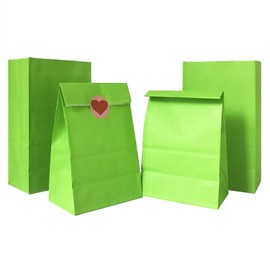Artseen Party Favor Paper Bags for Party Celebration Treated Paper Bags 5.10X3.10X9.4 inches(24 CT)… (Lime Green)