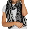 Purple Possum® Leopard Print Scarf Grey Black Zebra Stripes Animal