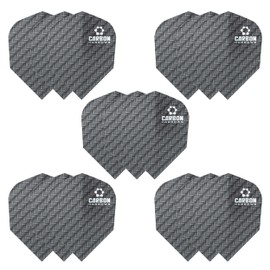 Harrows Carbon Flights| Set of x5 Premium Extra Strong Dart Flight Bag (15 Flights) (Black)