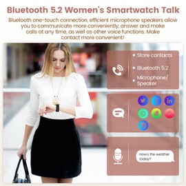 RifePhi 2024 SmartWatch Damen mit Telefonfunktion, runde 1,39'' Full Touch HD Screen Uhr mit SpO2/Menstruationszyklus/Schlafüberwachung/IP68 Wasserdicht/Fitness Tracker Schrittzähler/Für iOS & Android