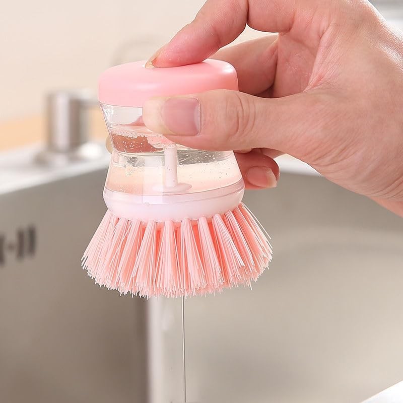 Dish Brush with Soap Dispenser for Dishes, Pots, Pans –