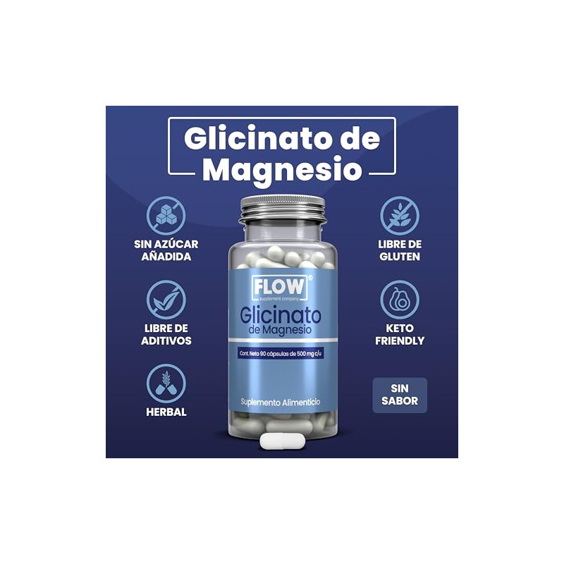 Flow Supplements | Glicinato de Magnesio 500 mg - 90
