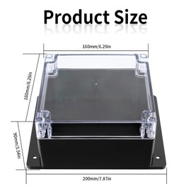 1 Pcs IP65 Waterproof Junction Box Outdoor, Electronics Project Box, ABS Plastic Weatherproof Electrical Box, Clear Cover Junction Box, Electrical Enclosure Case, Cable Connector Box,6.29x6.29x3.54"