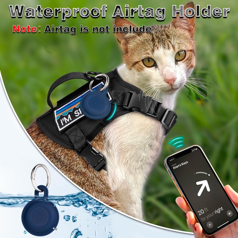 nanappice Tactical Cat Harness for Walking, Adjustable Escape Proof Pet