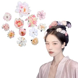 Boho Style Hair Clips Handmade Rose Hair Accessories Colorful Hair Clips Hair Clip Hairpin Brooch Headwear Photography Props for Old Costumes Bride 12pcs