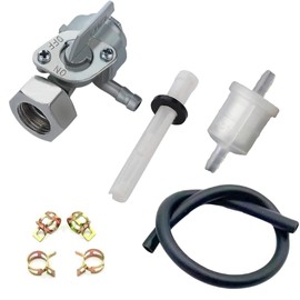 Generator Petcock Fuel Gas Tank Switch Shut Off Valve Fuel Hose and fuel filter for Predator 8750 6500 4000 4375 Generator Honda Champion Generac Homelite Husky Powermax Replace 0j0974 (16mm x 1.5mm)