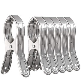 WEBI Beach Towel Clips - 6 Pack 4.7 Inch Pool Cover Clips and Chair Clamps for Above Ground Pools, Cruises, Boats, Blankets and Quilts