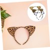 OATIPHO 9pcs Leopard Print Cat Ear Headbands Plush Soft Animal