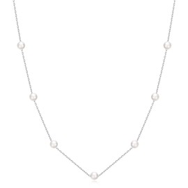 Philip Jones Silver Plated Pearl Chain Necklace
