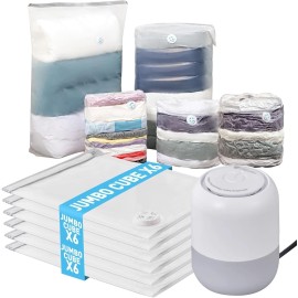 Unbranded 6 Combo Vacuum Storage Bags w/ Electric Air Pump Clothes Space Saver Sealer Bags
