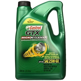 Castrol GTX High Mileage SAE 25W-60 Aceite de Motor Alto Kilometraje - Garrafa 4.73 L (5 Quarts)