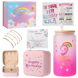 9 Year Old Girl Birthday Gifts Ideas, Unique Gifts for 9 Year Old Sweet Teen Girls, Top 9th Birthday Decorations Basket Set of 5