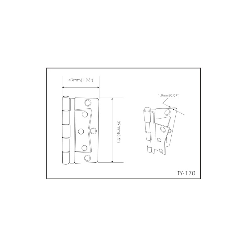 QCAA Heavy Non-Mortise Butterfly Hinge for Mobile Home/RV, 3.5", Removable