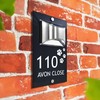 Custom Signs Solar Illuminated Modern Anthracite House Number Sign 24cm