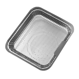 QruiLanTu Kitchen Sink Strainer Stainless Steel, Sink Drain Strainer Basket with Handle Suitable for Kitchen Filter Basket Replacement 7.5"×6.3" Diameter,0.6" Deep（Square）