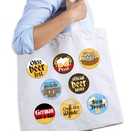 Big Dot of Happiness Oktoberfest - 3 inch German Beer Festival Badge - Pinback Buttons - Set of 8