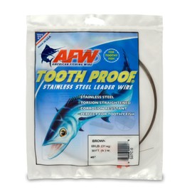 AFW #7 Tooth Proof Stainless Steel Single Strand Leader Wire, 69 lb Test, Camo, 30 ft