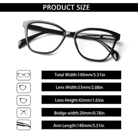 VisiWell 4 Pack Progressive Multifocus Reading Glasses for Women Men Blue Light Blocking Readers with Spring Hinge (4 Mix color, 1.00, x)