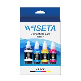 WISETA Botella de Tinta Compatible para Canon G1000 G1010 G1100 G1110 G1200 G1310 G2000 G2002 G2010 G1100 Impresoras (4 Unidades)