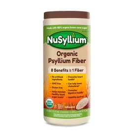 NuSyllium Psyllium Husk Powder USDA Organic, 21 Oz, Dietary Fiber Supplement with Brown Sugar, Helps Promote Digestive Health* Unflavored, 85 Servings