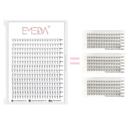 8D Volume Eyelash Extensions M Curl 0.07 mm Mixed 8-14 mm Eyeliner Effects Lash Extensions Cat Eye Fox Eyelash Styling 8D M L+ Curl Russian Cluster Eyelash Extensions (8D 0.07-M Curl-Mix)