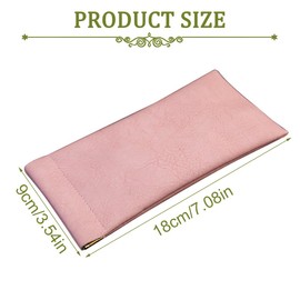 PYAIOVR Pack of 2 PU Leather Soft Glasses Case Protective Case Portable Sunglasses Case Squeeze Top Glasses Bag for Men and Women Pink Green, gold