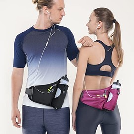 HOTEMIA Riñonera con soporte para botella de agua para hombres y mujeres, correr, senderismo, camping, ciclismo, se adapta a todos los teléfonos (bote